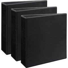 Avery&reg; Durable View Binders - EZD Rings - 3" Binder Capacity - Letter - 8 1/2" x 11" Sheet Size - 670 Sheet Capacity - 3 Ring - Fastener: D-Ring - Pocket: 4, Internal - Poly - Black - Recycled - E