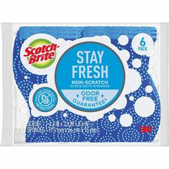 Scotch-Brite Scrub Dots Non-Scratch Sponge - 4.8" Height x 6.5" Width x 2.5" Depth - 1 Pack - Blue