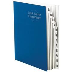 Smead Letter Recycled Organizer Folder - 8 1/2" x 11" - 12 Divider(s) - Blue - 35% Recycled - 1 Each