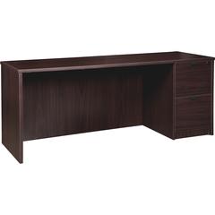 Lorell Prominence 2.0 Right-Pedestal Credenza - 29" Height x 66" Width x 24" Depth, 1" Thickness Top - Total Drawer(s): 2 - Single Pedestal on Right Side - Band Edge - Material: Particleboard - Finish