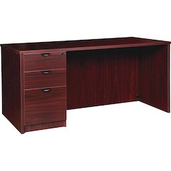 Lorell Prominence 2.0 Left-Pedestal Desk - Rectangle - 1" Thickness Top, 29" Height x 60" Width x 30" Depth - Total Drawer(s): 3 - Single Pedestal on Left Side - Band Edge - Material: Particleboard - 