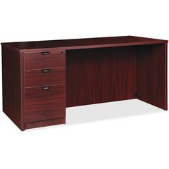 Lorell Prominence 2.0 Left-Pedestal Desk - Rectangle - 1" Thickness Top, 29" Height x 72" Width x 36" Depth - Total Drawer(s): 3 - Single Pedestal on Left Side - Band Edge - Material: Particleboard - 