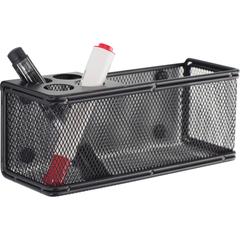 Onyx Mesh Magnetic Marker Basket - 3" Height x 8" Width x 3.25" Depth - Sturdy, Magnetic, Scratch Resistant, Chip Resistant, Smooth Edge - Powder Coated - Black - Steel, Mesh - 1 Each
