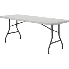 Lorell Extra-Capacity Ultra-Lite Folding Table - Light Gray Top - Dark Gray Base - 750 lb Capacity - 72" Table Top Width x 30" Table Top Depth - 29.25" Height - Gray - High-density Polyethylene (HDPE)