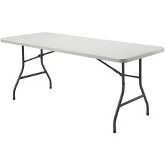 Lorell Ultra-Lite Banquet Table - Light Gray Rectangle Top - Dark Gray Base - 600 lb Capacity - 72" Table Top Width x 30" Table Top Depth x 2" Table Top Thickness - 29" Height - Indoor, Outdoor, Banqu