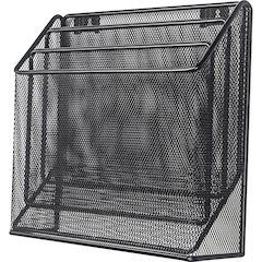 Lorell Mesh Desktop Organizer - 3 Tier(s) - 11.4" Height x 3.5" Width12.7" Length%Desktop - Durable - Black - Metal - 1 Each