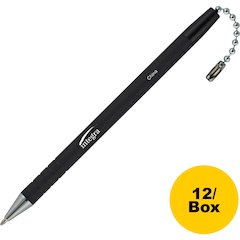Integra Antimicrobial Replacement Counter Pen - Black Ink - Rubber Barrel - 12 / Box