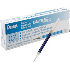 EnerGel Retractable Liquid Pen Refills - 0.70 mm , Medium Point - Blue Ink - Smudge Proof, Smear Proof, Quick-drying Ink, Glob-free, Smooth Writing - 12 / Box