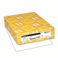 Neenah Index Paper - White - 94 Brightness - Letter - 8 1/2" x 11" - 90 lb Basis Weight - Smooth - 500 / Bundle - FSC - Durable, Acid-free - White