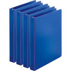 Business Source Basic Round Ring Binder - 1" Binder Capacity - Letter - 8 1/2" x 11" Sheet Size - 225 Sheet Capacity - 3 Ring - Fastener: Round Ring - Pocket: Inside Front & Back - Chipboard, Polyprop