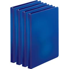 Business Source Basic Round Ring Binders - 1/2" Binder Capacity - Letter - 8 1/2" x 11" Sheet Size - 125 Sheet Capacity - 3 Ring - Fastener: Round Ring - Pocket: Internal - Chipboard, Polypropylene - 