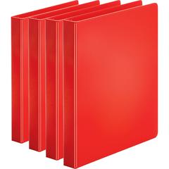 Business Source Basic Round Ring Binders - 1" Binder Capacity - Letter - 8 1/2" x 11" Sheet Size - 225 Sheet Capacity - 3 Ring - Fastener: Round Ring - Pocket: Internal - Chipboard, Polypropylene - Re