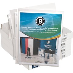Business Source Sheet Protectors - For Letter 8 1/2" x 11" Sheet - 3 x Holes - Ring Binder - Top Loading - Rectangular - Clear - Polypropylene - 50/Pack - 4 / Box