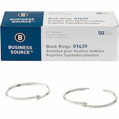 Business Source Standard Book Rings - 2" Diameter - Silver - Nickel Plated - 50 / Box