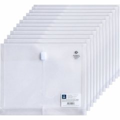 Business Source Letter File Pocket - 8 1/2" x 11" - 1" Expansion - Clear - Hook & Loop Closure, Transfer Safe - 12 / Pack