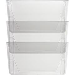 Lorell Wall File Pockets - 14.75" Height x 13.13" Width x 4.25" Depth - Clear - 3 / Pack