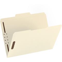 Business Source 1/3 Tab Cut Letter Recycled Fastener Folder - 8 1/2" x 11" - 2 Fastener - 10% Recycled - 50 / Box