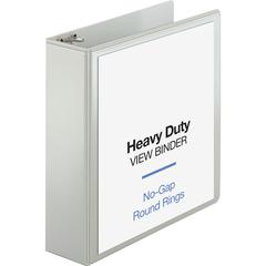 Business Source Round-ring View Binder - 3" Binder Capacity - Letter - 8 1/2" x 11" Sheet Size - 625 Sheet Capacity - Fastener: Round Ring - Pocket: 2, Internal - Polypropylene, Chipboard, Board - Whi