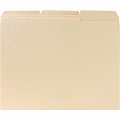 Business Source 1/3 Tab Cut Letter Recycled Classification Folder - 8 1/2" x 11" - 3/4" Expansion - Top Tab Location - Assorted Tab Position - 11 pt. - 10% Recycled - 100 / Box