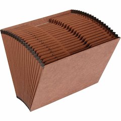 Business Source Letter Recycled Expanding File - 8 1/2" x 11" - 21 Pocket - Brown - 30% Recycled - 1 Each