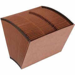 Business Source Letter Recycled Expanding File - 8 1/2" x 11" - 31 Pocket - Brown - 30% Recycled - 1 Each