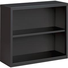 Lorell Fortress Series Bookcase - 34.5" x 12.6"30" - 2 Shelve(s) - Material: Steel - Finish: Charcoal, Powder Coated - Adjustable Shelf, Welded, Durable