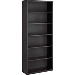 Lorell Fortress Series Bookcase - 82" Height x 34.5" Width x 13" Depth - 6 Shelve(s) - Material: Steel - Finish: Charcoal, Powder Coated - Adjustable Shelf, Welded, Durable - 1 Each