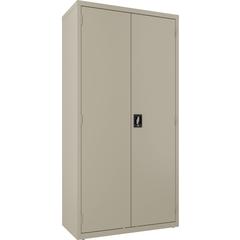 Lorell Fortress Series Wardrobe Cabinet - 18" Length x 36" Width x 72" Height - 2 x Door(s) - Locking Door - Putty - Steel - Yes
