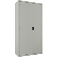 Lorell Fortress Series Wardrobe Cabinet - 18" Length x 36" Width x 72" Height - 2 x Door(s) - Locking Door - Gray - Steel - Yes