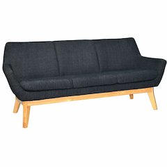 Lorell Quintessence Collection Sofa - 32.8" Height x 73.3" Width x 19.8" Length - Finish: Black - 1 Each