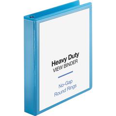 Business Source Heavy-duty View Binder - 1 1/2" Binder Capacity - Letter - 8 1/2" x 11" Sheet Size - 350 Sheet Capacity - Round Ring Fastener(s) - 2 Internal Pocket(s) - Polypropylene-covered Chipboar