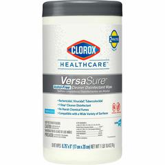 Clorox Healthcare VersaSure Cleaner Disinfectant Wipes - 8" Length x 6.75" Width - 85 / Canister - 1 Each - Disinfectant, Durable, Alcohol-free, Chemical-free, Fragrance-free, Fume-free, Bleach-free, 