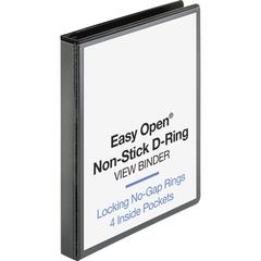 Business Source Locking D-Ring View Binder - 1" Binder Capacity - Letter - 8 1/2" x 11" Sheet Size - 200 Sheet Capacity - D-Ring Fastener(s) - 4 Inside Front & Back Pocket(s) - Polypropylene, Chipboar