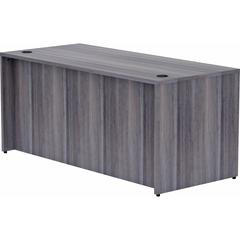 Lorell Essentials Series Rectangular Desk Shell - 29.5" Height x 66" Width x 30" Depth, 1" Thickness Top - Laminate, Weathered Charcoal Table Top - Grommet, Durable, Modesty Panel, Adjustable Floor Gu