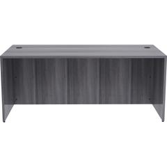 Lorell Essentials Series Rectangular Desk Shell - 72" x 36"29.5" , 1" Top - Laminate, Weathered Charcoal Table Top - Grommet