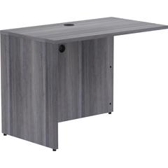 Lorell Essentials Series Return Shell - 29.5" Height x 42" Width x 24" Depth, 1" Thickness Top - Laminate, Weathered Charcoal Table Top - Modesty Panel, Grommet, Durable, Adjustable Floor Guide - 1 Ea
