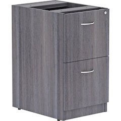 Lorell Essentials Series File/File Fixed File Cabinet - 28.3" Height x 16" Width x 22" Depth - Total Drawer(s): 2 - Finish: Laminate, Weathered Charcoal - File Drawer, Adjustable Floor Guide, Heavy Du