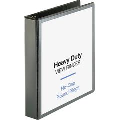 Business Source Premium Round Ring View Binder - 1 1/2" Binder Capacity - Letter - 8 1/2" x 11" Sheet Size - 350 Sheet Capacity - Fastener: Round Ring - Pocket: 2, Internal - Polypropylene, Chipboard 