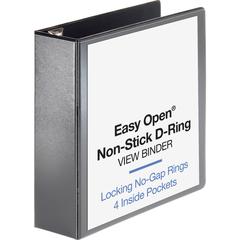 Business Source Locking D-Ring View Binder - 3" Binder Capacity - Letter - 8 1/2" x 11" Sheet Size - 650 Sheet Capacity - D-Ring Fastener(s) - 4 Inside Front & Back Pocket(s) - Polypropylene, Chipboar