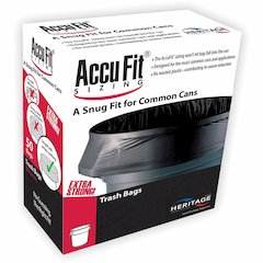 Heritage RePrime AccuFit 44-gal Can Liners - 44 gal Capacity - 50" Length x 37" Width x 0.90 mil (23 Micron) Thickness - Low Density - Black - Linear Low-Density Polyethylene (LLDPE) - Garbage - 50/Bo