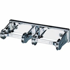 San Jamar 2-Roll Locking Bath Tissue Dispensers - Roll Dispenser - 2 x Roll - 2.8" Height x 12.4" Width x 4.5" Depth - Chrome - Anti-theft, Lockable - 12 / Carton