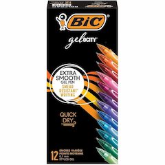 BIC Gel-ocity Gel Pen - Retractable - Assorted Ink - Gel-based - 1 Dozen