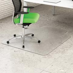 Deflecto Earth Source Hard Floor Chair Mat - Hard Floor - 53" Length x 45" Width x 0.100" Thickness - Lip Size 12" Length x 25" Width - Clear - 1 Each
