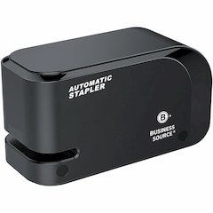 Business Source Electric Stapler - Staples Upto 20 Sheet - Holds Upto 105 Staple - Half Strip - Staple Size: 24, 26/0.24" , 0.24" - 2 x AA - Black - 1 Each