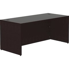 Lorell Essentials Series Rectangular Desk Shell - Rectangle - 29.5" Height x 66" Width x 30" Depth Desk Shell, 1" Thickness Top - Finish: Espresso - 1 Each
