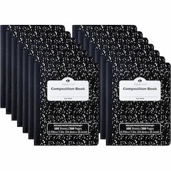 Sparco College Ruled Composition Notebook - 100 Pages - Sewn - Front Ruling Surface - 2.10" Height x 7.3" Width x 9.9" Length - Hard Cover, Label - 12 / Pack