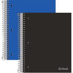 Oxford 5-Subject Wire-Bound Notebook - 5 Subject(s) - 200 Sheets - Wire Bound - College Ruled Front Ruling - Red Margin - 3 Hole(s) - 9" x 11" Sheet Size - 0.60" Height x 9" Width x 11" Length - Assor