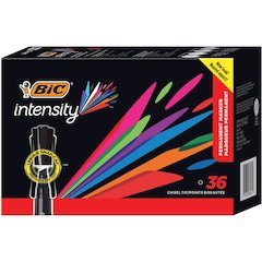 BIC Intensity Permanent Markers - Black Ink - 36 / Box