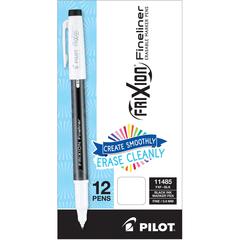 Pilot Erasaable Marker Pens - Erasable - Black Ink - Gel-based - Document, Writing - 1 Dozen