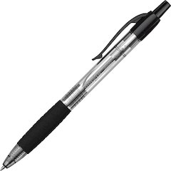 Integra Retractable 0.7mm Gel Pen - Retractable - Black Ink - Gel-based - Black Barrel - 1 Dozen